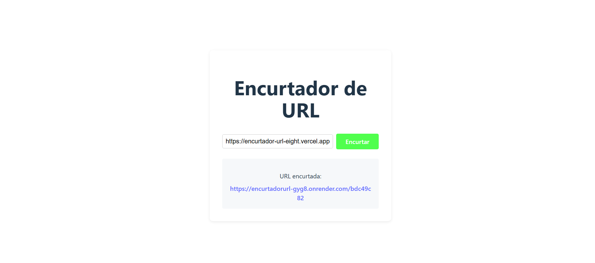 Encurtador de URLs